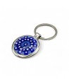 SOLE | Porte-clés en acier avec Murrine bleue | Murano Store