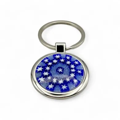 SOLE | Porta-chaves em aço com Murrine azul | Murano Store