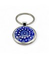 SOLE | Porte-clés en acier avec Murrine bleue | Murano Store