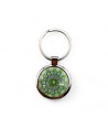 SUN - Steel Keychain with Green Murrine