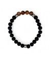 TITAN - Pulseira para homem com pedras pretas
