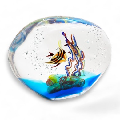 MEDITERRANEE | Aquarium avec poissons colorés | Verre Murano | Murano-Store