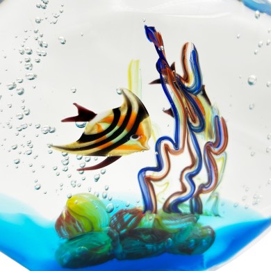 MEDITERRANEO | Acuario con peces de colores | Cristal de Murano | Murano-Store