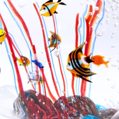 TIRRENO | Aquarium tropical | Sculpture design | Verre forgé | Murano-Store