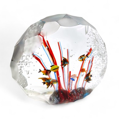 TIRRENO | Aquarium tropical | Sculpture design | Verre forgé | Murano-Store