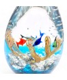 ADRIATICO | MEDIANO acuario oval con peces tropicales | Cristal de Murano | Murano-Store