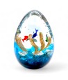 ADRIATICO | MEDIANO acuario oval con peces tropicales | Cristal de Murano | Murano-Store