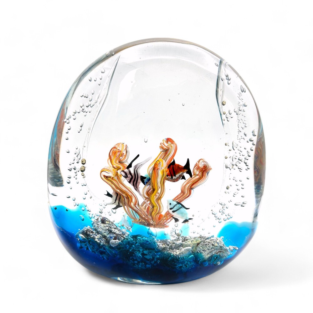 LIGURE | Aquarium avec poissons TROPICAUX | Verre Murano | Murano-Store