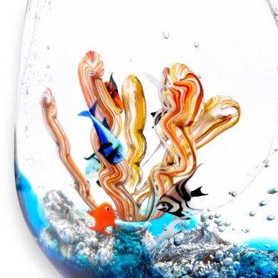 LIGURE | Acuario con peces TROPICALES | Cristal de Murano | Murano-Store