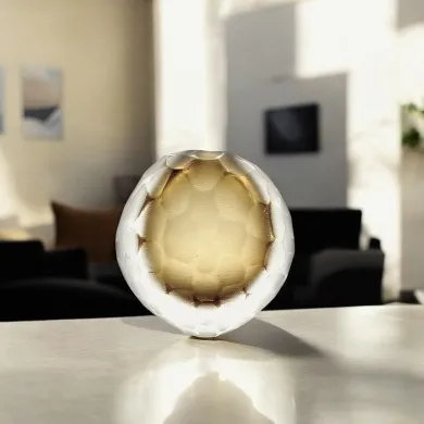 TOLEDO | Vaso de vidro submerso âmbar | Murano-Store