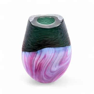 AMARENA - Lujoso jarrón de cristal de Murano satinado