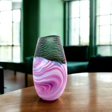AMARENA – Luxuriöse Vase aus satiniertem Muranoglas
