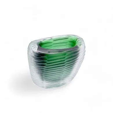 MONTERO - Jarrón VERDE forjado y sumergido en cristal de Murano