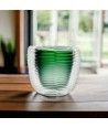 MONTERO - GRÜNE geschlagene und getauchte Vase aus Muranoglas