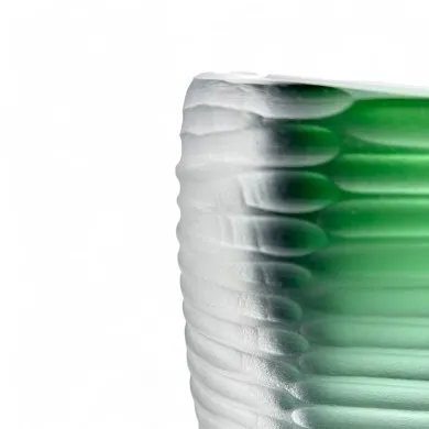 MONTERO - Vase VERT forgé et immergé en verre de Murano
