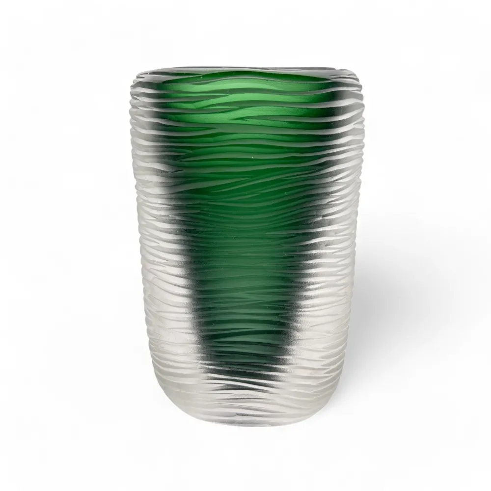 MONTERO - Vase VERT forgé et immergé en verre de Murano