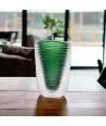 MONTERO - Vase VERT forgé et immergé en verre de Murano