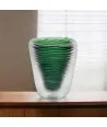 MONTERO - Vase VERT forgé et immergé en verre de Murano
