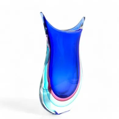 ALBA - Jarrón sumergido AZUL y AMATISTA en cristal de Murano