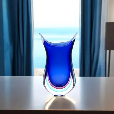 ALBA - Blaue und AMETHYST-Unterwasservase aus Muranoglas