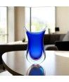 ALBA - Vase immergé BLEU et AMETHYSTE en verre de Murano