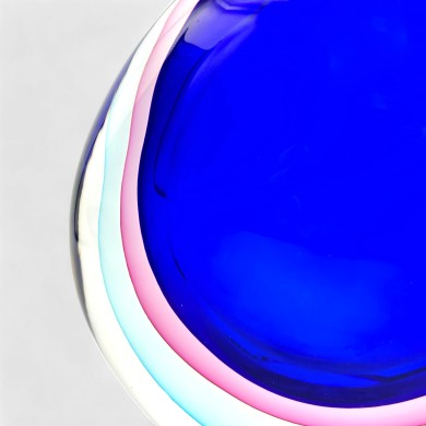 ALBA - Vase immergé BLEU et AMETHYSTE en verre de Murano