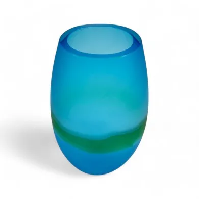 DAKOTA - Moderne Glasvase "Segreti" in Aquamarinfarbe von Formia