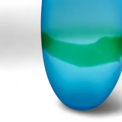 DAKOTA - Moderne Glasvase "Segreti" in Aquamarinfarbe von Formia