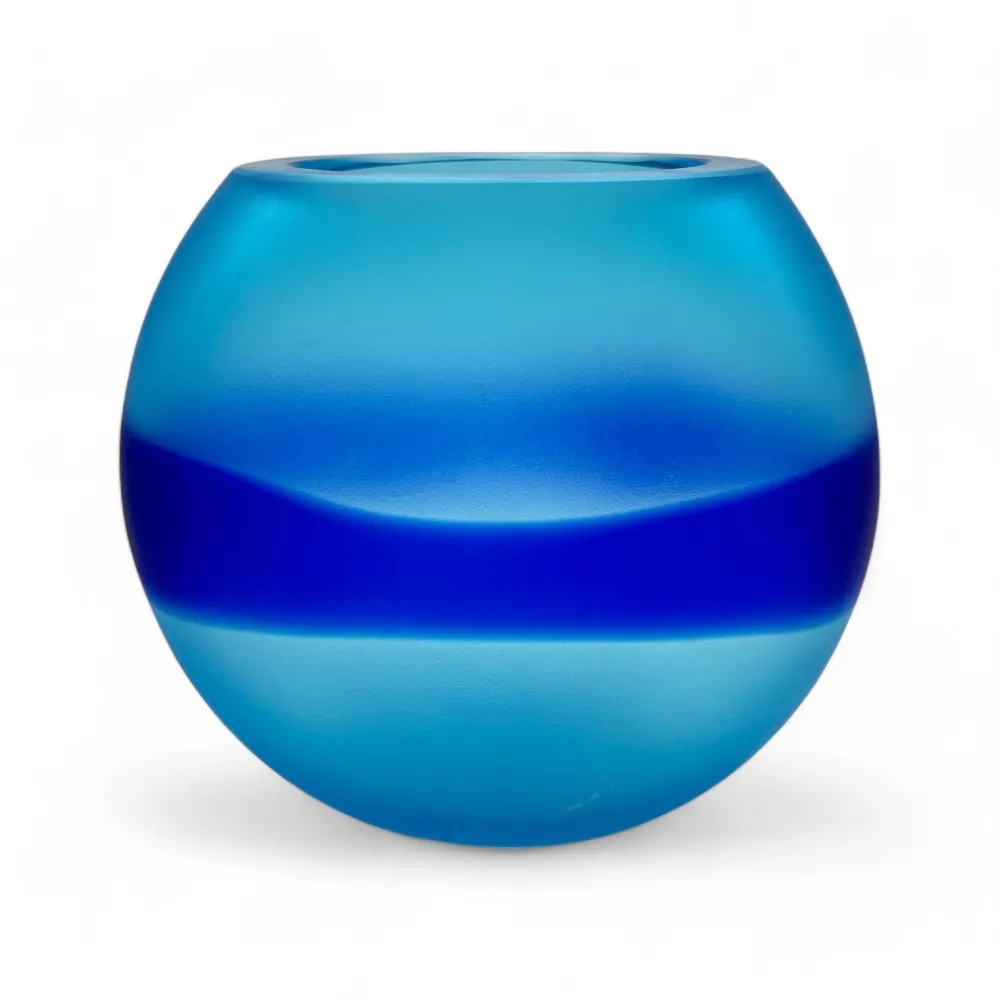 DAKOTA - Florero moderno de vidrio aguamarina "Segreti" de Formia