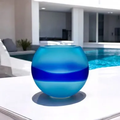 DAKOTA - Florero moderno de vidrio aguamarina "Segreti" de Formia