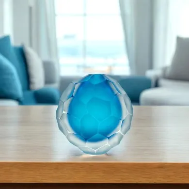 TOLEDO - Vase design aigue-marine forgé Sommerso par Formia
