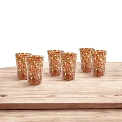 FANTASY | Verres à liqueur | rose antique et or | Murano Store