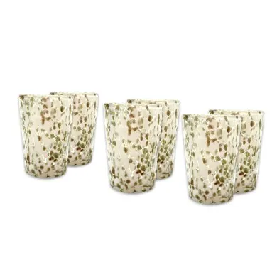FANTASY | Set de 6 copas de licor | Blanco y Oro | Murano Store