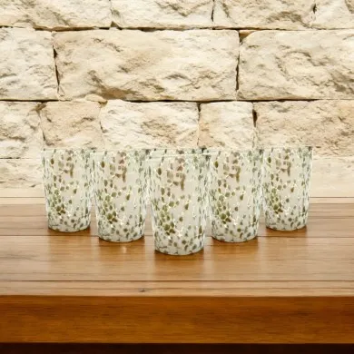 FANTASY | Set de 6 copas de licor | Blanco y Oro | Murano Store