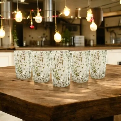 FANTASY | Set de 6 copas de licor | Blanco y Oro | Murano Store