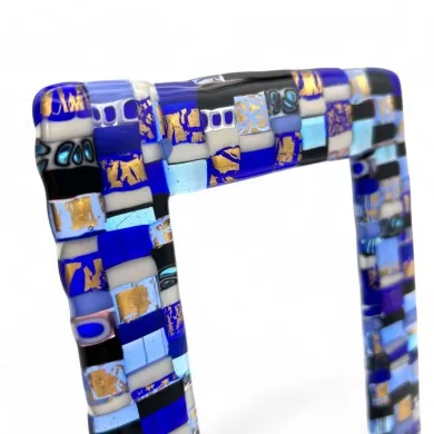 ISTANTI | Fotorahmen Mosaik Blau und Gold | Murano-Store