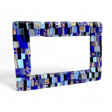 ISTANTI | Fotorahmen Mosaik Blau und Gold | Murano-Store