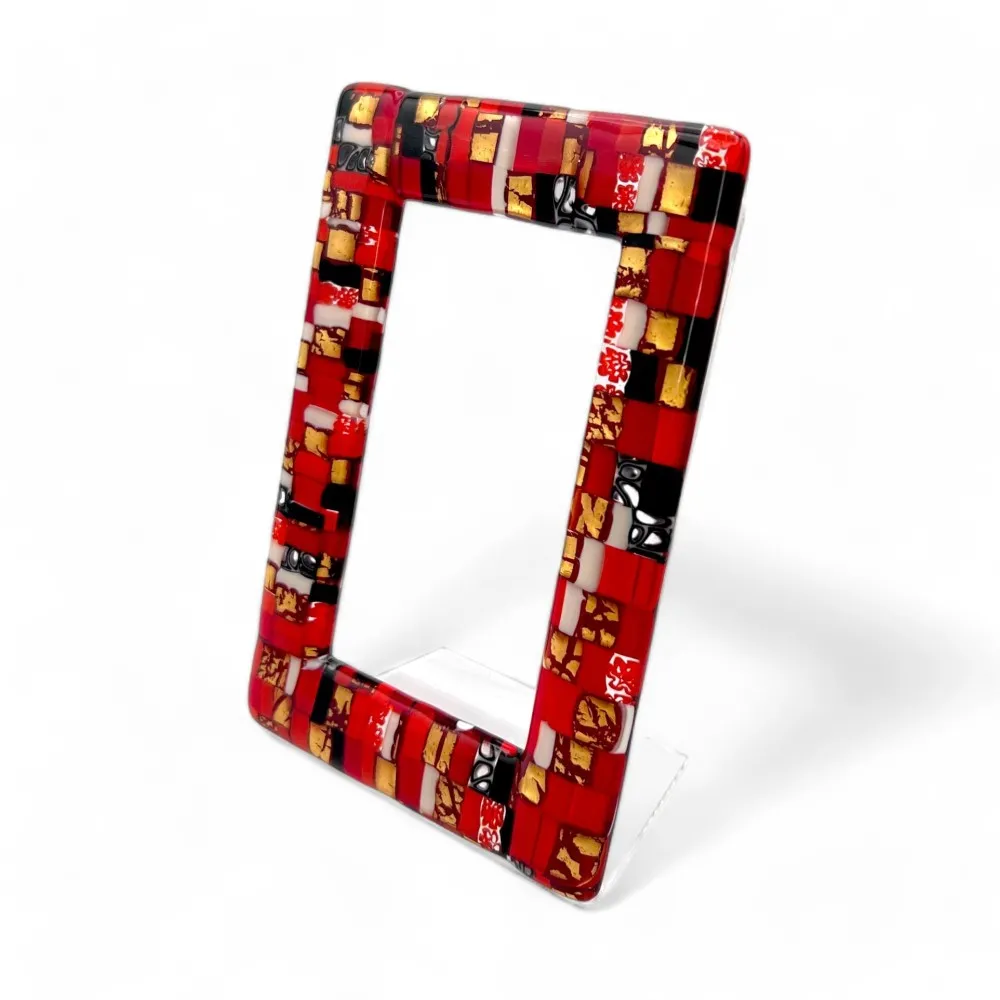 ISTANTI | Porta-retratos Vermelho | Mosaico de vidro | Murano-Store