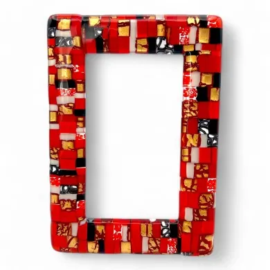 ISTANTI | Porta-retratos Vermelho | Mosaico de vidro | Murano-Store