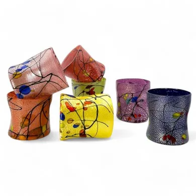 POLLOCK | Goti de Fornasa con Foglia Argento | Murano-Store