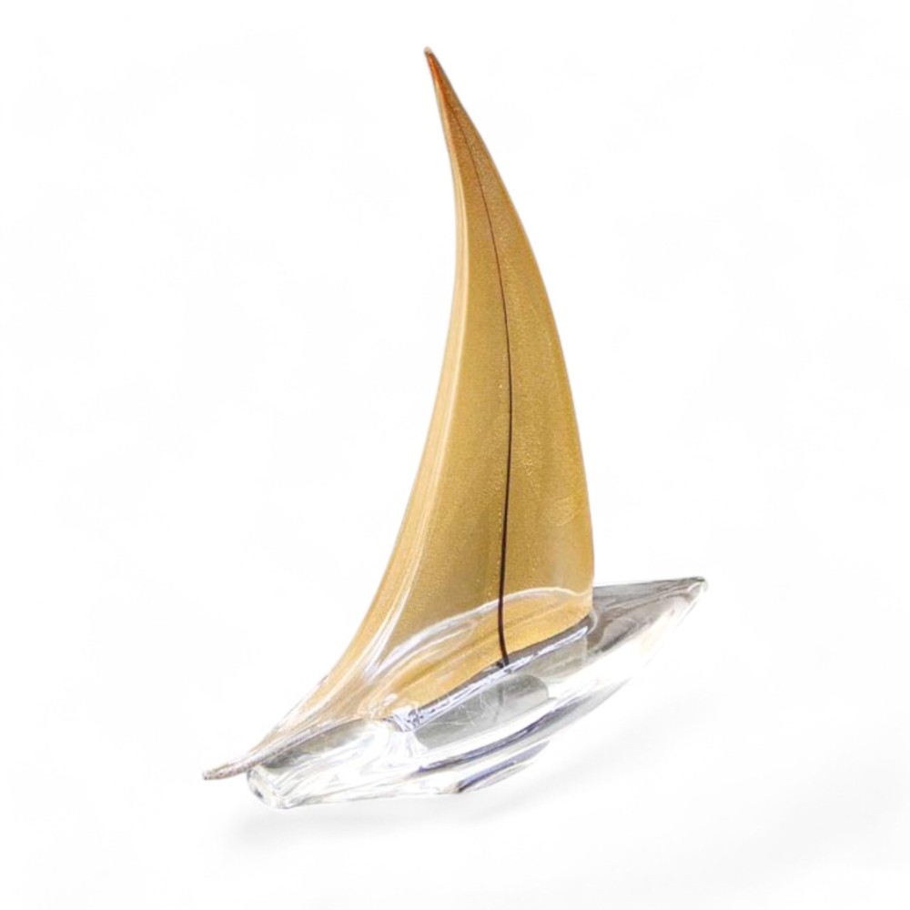 VESPUCCI | Veliero avec voiles en feuille d'or | Verre de cristal | Murano Store