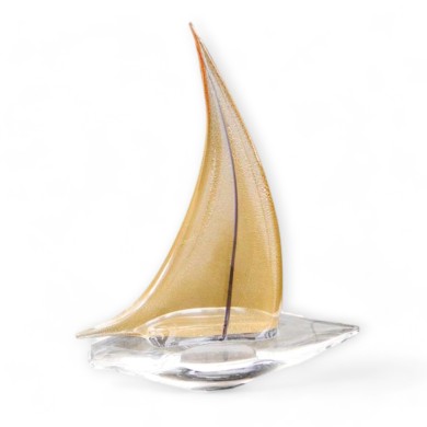 VESPUCCI | Veliero avec voiles en feuille d'or | Verre de cristal | Murano Store