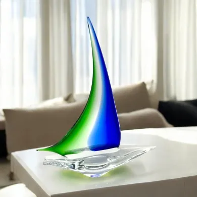 MAGELLANO | Bascule à voile en verre de Murano massif vert et bleu