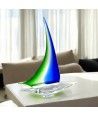 MAGELLANO | Bascule à voile en verre de Murano massif vert et bleu
