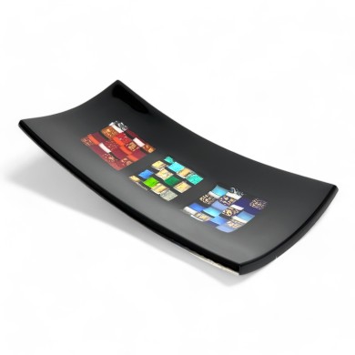 PITAGORA | Black tray with artistic mosaic | Murano-Store