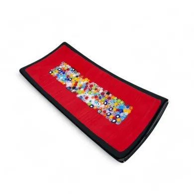 GEOX | Vassoio Rosso in Vetro e Murrine | Murano-Store