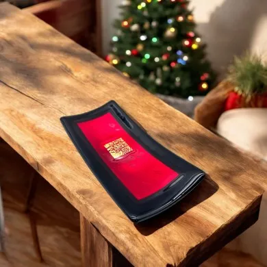 CAMPIELLO | Centrotavola rosso con foglia oro | Murano-Store