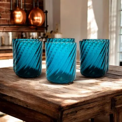TORCELLO | Vasos de Mesa Azules | Murano-Store