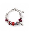 REBECCA | Pulsera con cuentas y colgantes | Color Rojo | Murano-Store