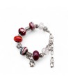 REBECCA | Pulsera con cuentas y colgantes | Color Rojo | Murano-Store